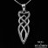 Double Snake Celtic Love Knot Pendant in Sterling Silver 925