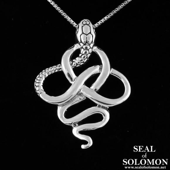 Irish Celtic Knot Snake Pendant in 925 Sterling Silver
