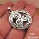 Irish Celtic Triple Spiral Symbol Knot Necklace in Silver 925