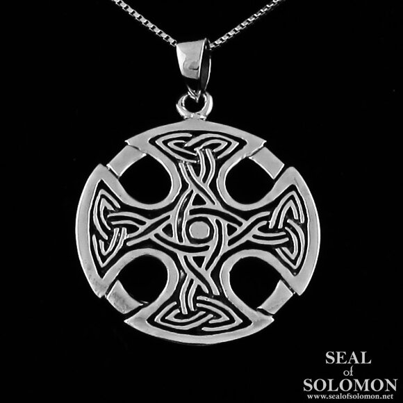 Large Sterling Silver Celtic Cross Pendant