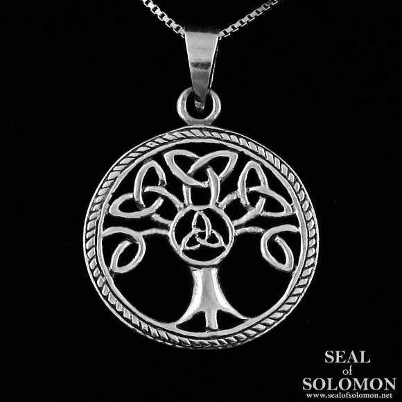 Sterling Silver Triquetra Celtic Tree of Life Necklace
