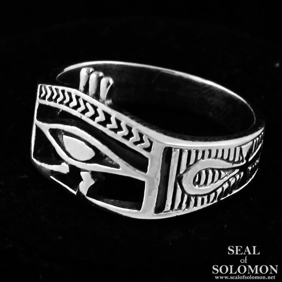 Sterling Silver Eye of Horus Ring Ancient Egyptian Symbols