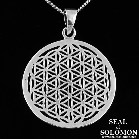 Flower of Life Sacred Geometry Pendant in Sterling Silver 925