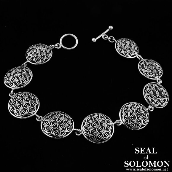 Sacred Geometry Flower of Life Bracelet in Silver 925