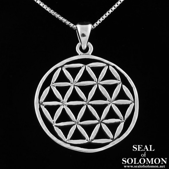 The Flower of Life - Spiritual Geometry Pendant in Silver 925