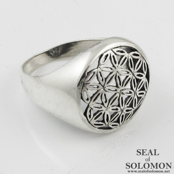 The Flower of Life Sacred Geometry Ring in Sterling Silver 925