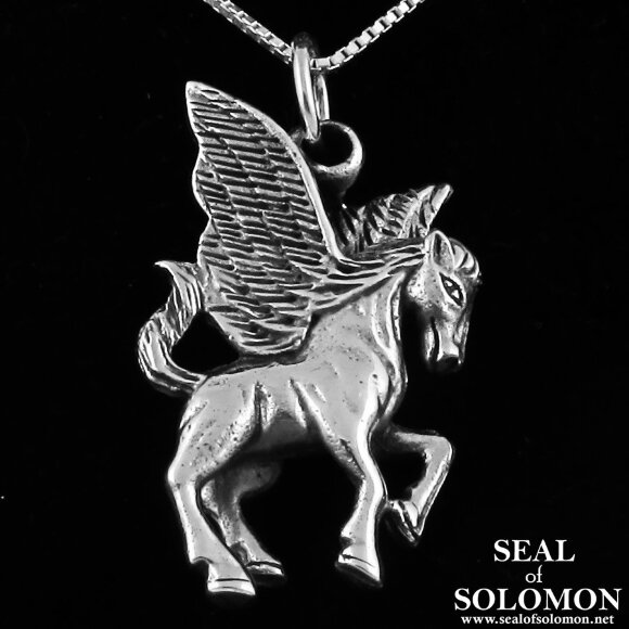 Pegasus Pendant Beautifully Carved Out of a Sterling Silver 1