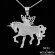 Fairy Sitting On a Unicorn Necklace in 925 Silver 1