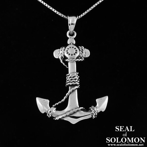 Beautiful Hand Carved Solid Sterling Silver Anchor Pendant 1