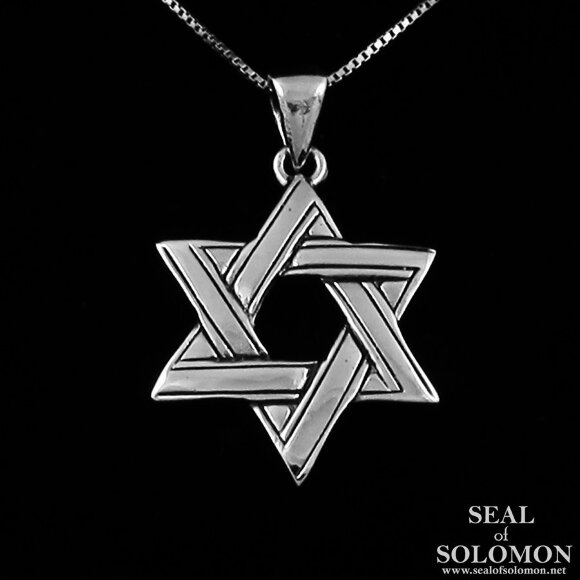 Large Star of David Necklace in 925 Silver