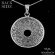 12 Pointed Star in Astrological Symbols Circle Necklace in 925 Silver