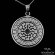 Slavic Black Runic Sun Wheel Mandala Necklace in Sterling Silver
