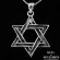 Star of David Jewish Symbol Necklace in 925 Silver - 2.7 x 2.3 cm.