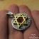 Sterling Silver Shema Israel With Gold Plated Star of David Necklace