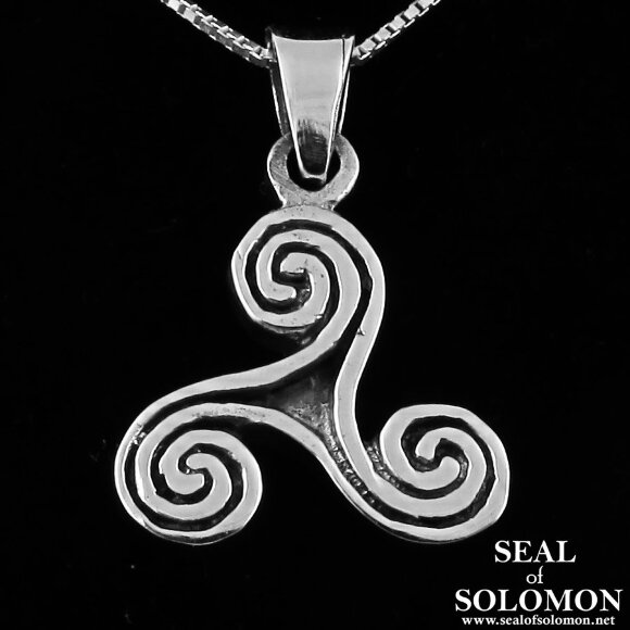 925 Sterling Silver Threefold Spiral Celtic Holy Trinity Knot Symbol Pendant