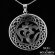 Ohm Symbol Encircled With a Never Ending Celtic Knots Round Pendant in 925 Silver