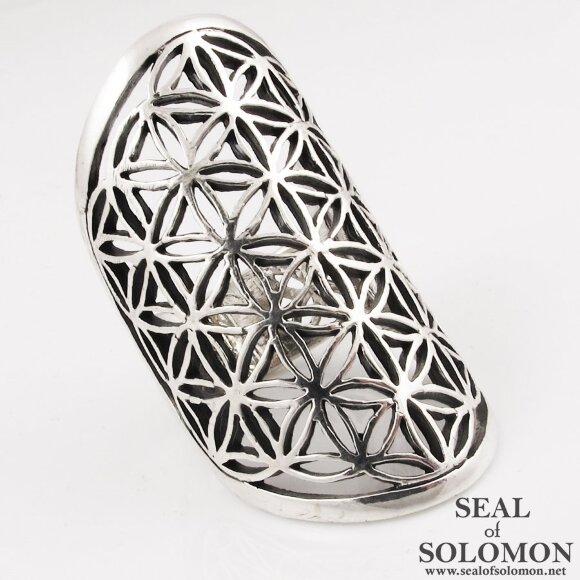 Flower of Life Ring in Sterling Silver 925