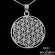 Ohm on Flower of Life Pendant in Sterling Silver 925