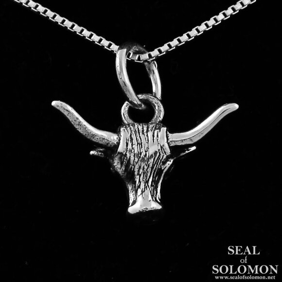 Sterling Silver Bull Head Necklace 1